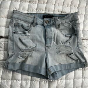 Aeropostale Light Blue High Rise Midi Shorts
